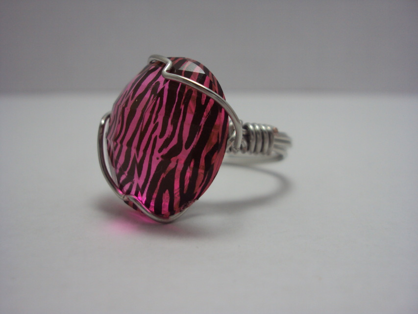 Zebra Print Wrapped Ring
